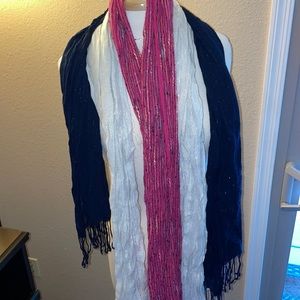 Lot of 3 Fashion Scarves - sparkle